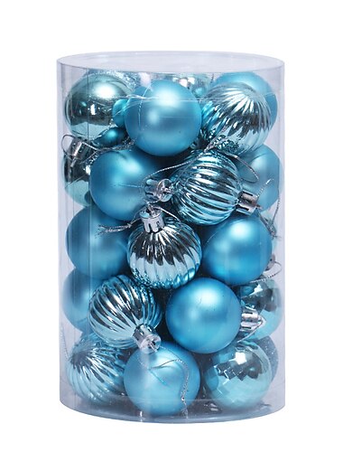 Lot de 34 boules de Noël décoratives, boules de 4 cm de forme spéciale, décorations suspendues pour sapin de Noël, vacances, fête et cadeau