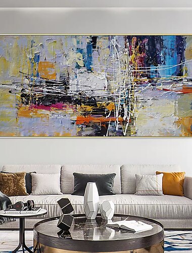  Peinture a l\'huile a la main peint a la main art mural style nordique abstrait decoration de la maison decor toile roulee sans cadre non etire