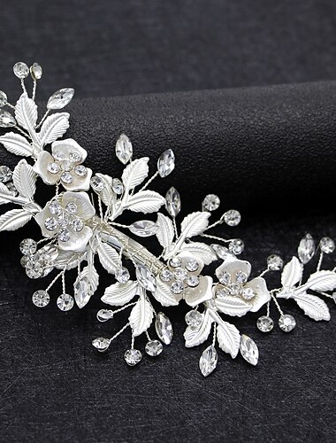  Flowers Headdress Headpiece Alloy Wedding Special Occasion Cute Romantic With Flower Crystals / Rhinestones Headpiece Headwear