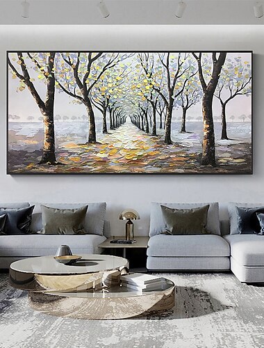  pintura a oleo pintada a mao arte da parede abstrata paisagem verde trilha decoracao da casa decoracao tela enrolada sem moldura nao esticada