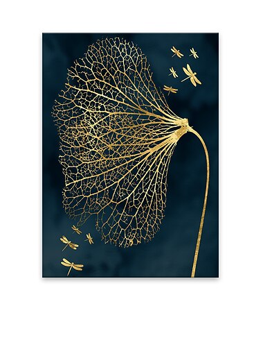  arte della parete su tela poster pittura opera d\arte immagine astratta farfalla oro decorazione della casa dcor tela arrotolata senza cornice senza cornice non stirata