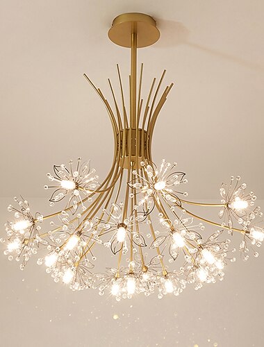  68 سم قلادة ضوء led تصميم سبوتنيك ثريا معدنية سبوتنيك مطلية التشطيبات على الطراز الاسكندنافي 220-240 فولت تصميم زهرة