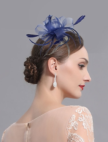  Feather / Net Fascinators / Headwear with Floral 1PC Wedding / Ladies Day / Melbourne Cup Headpiece dress to impress 2025