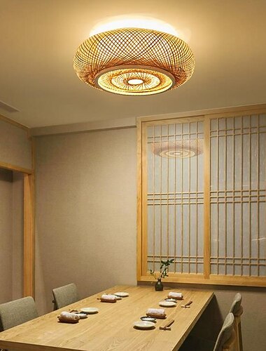 indbygget loftslampe led cirkel design natur inspireret / nordisk stil til spisestue / butikker / caféer træ / bambus 220-240v