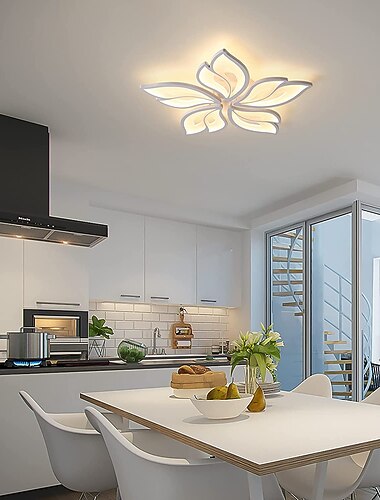  moderne acryl plafondlamp 27.3 inch 65w led esdoornblad bloem ontwerp verstelbare licht tak kroonluchter embedded installatie kroonluchter lamp geschikt voor woonkamer slaapkamer en restaurant