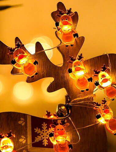 Weihnachtsmann-Lichterkette Schneemann-Glocken Zuckerlampen Deko LED Feenlichter 3M-30LEDs 2M-20LEDs Batteriebetriebene Weihnachtsbaum Gartenheim Party-Atmosphärendekoration