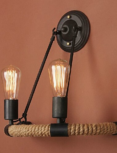 Adorable applique murale vintage en corde de chanvre de bureau de chambre à coucher d'intérieur led ip24 110-240 v