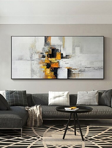 Pintura al óleo hecha a mano lienzo arte de la pared decoración espátula pintura abstracción colorida para la decoración del hogar enrollado sin marco pintura sin estirar