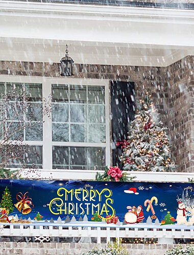 banner di buon natale, decorazioni per striscioni di Natale all'aperto, decorazioni da appendere per esterni e interni di Natale, forniture per decorazioni per feste di Natale 300 * 50 cm (10 piedi * 18,9 pollici)