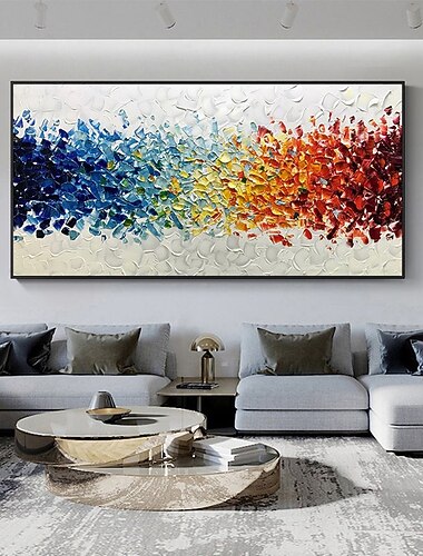  Peinture a l\'huile a la main peint a la main art mural art abstrait rouge bleu fantaisie decoration de la maison decor toile roulee sans cadre non etire