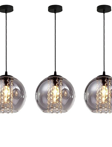 20 cm globedesign enkelt design pendellamp ledet metall vintage stil globus galvanisert malt finish vintage country 220-240v