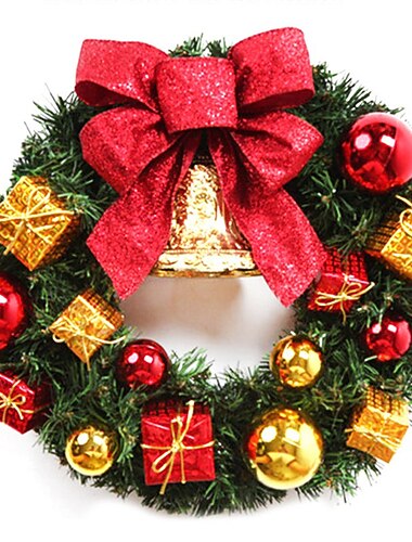 ghirlanda natalizia da esterno per porta d'ingresso ghirlanda invernale decorazione da parete per finestre con fiocco decorazione natalizia porta appesa ornamento in rattan ghirlanda decorazioni natalizie per la casa