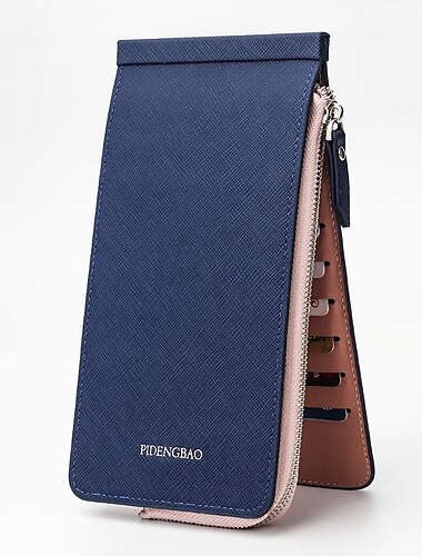 محفظة بحافظة بطاقات متعددة الوظائف مانعة للاختراق RFID مع جيب بسحاب، حافظة بطاقات للرجال/النساء