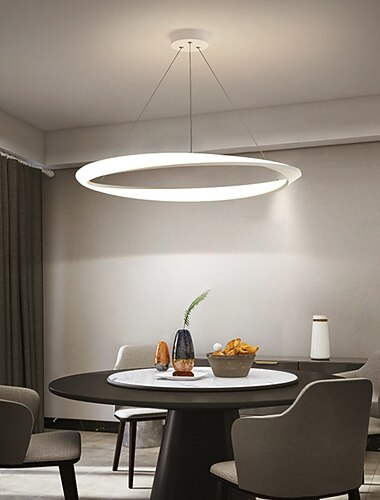 Nueva lámpara de araña de restaurante roja neta, lámpara de comedor de anillo moderno y simple, lámpara de mesa creativa personalizada para el hogar