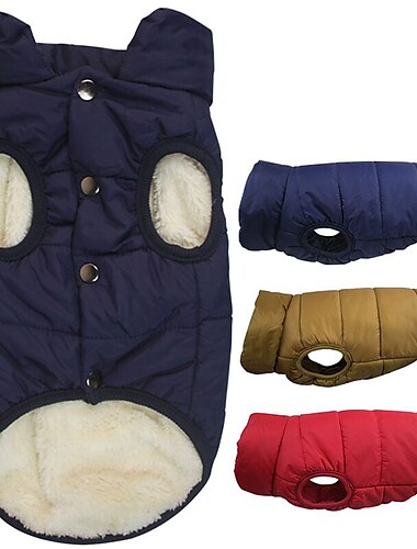  2 Layers Fleece Lined Warm Dog Jacket for Puppy Winter Cold Weather,Soft Windproof Small Dog Coat