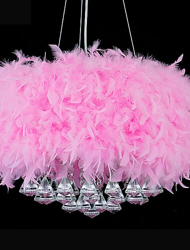  40/50 cm suspension unique led lustre design plume en metal electrolytique contemporain moderne 220-240v