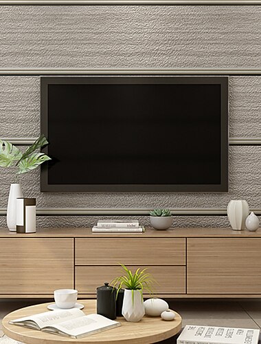 טפטים מגניבים לבן אפור טפט במרקם קיר ציור קיר כיסוי קיר סרט מדבקה בולט פס לא ארוג פסים אנכיים אופקיים קטיפה עור צבי עיצוב הבית 53*950 ס"מ