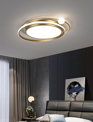  46/56 سم تصميم دائري ليد للسقف بإضاءة ليد معدنية على الطراز الحديث بلمسات نهائية أنيقة حديثة معاصرة 220-240 فولت