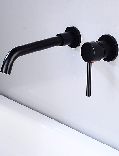  حنفية حمام مثبتة على الحائط ، نحاسية مطلية بالكهرباء على نطاق واسع بمقبض واحد بفتحة واحدة قابلة للتدوير بالوعة الحمام مع مفتاح ساخن وبارد