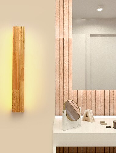  Lightinthebox Modern Wood Wall Lights LED Bathroom Mirror Wall Lamp Hallway Wandlamp Bed Light Nordic Home Wall Sconce Lights