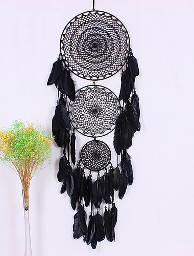  Boho Traumfaenger handgemachtes Geschenk Wandbehang Dekor Kunst Ornament Handwerk Perle Feder fuer Kinderzimmer Hochzeit Festival Geburtstagsgeschenk