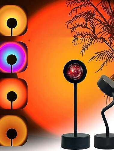  Kerstverlichting USB Zonsopganglamp Zonsopgangprojector Sfeerlamp Woonkamer Slaapkamer Nachtlamp Kamerversiering Bar Sfeer Fotografie Achtergrond