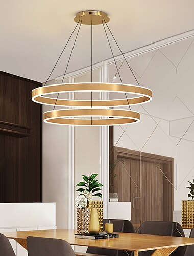 60 cm vedhæng lanterne design vedhæng lys førte aluminium børstet moderne 220-240v