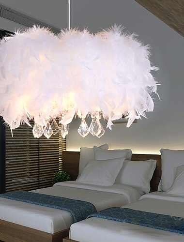  40/50 سم قلادة ضوء تصميم فريد LED ثريا معدن ريش مطلي بالكهرباء المعاصرة 220-240 فولت