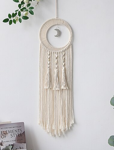  pohjoismainen käsin kudottu puuvillalanka seinäkoristelu kuvakudos puolikuu unelmiesi makuuhuone sisustus lahjan antaja luova lahja