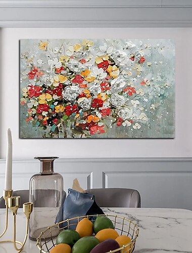  oljemaleri haandlaget haandmalt veggkunst stor stoerrelse abstrakt enkle blomster hjemmedekorasjon innredning rullet lerret uten ramme ustrukket