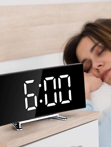 T39 Eye Protection Green Red White Digital Alarm Clock Dimmabl Table Clock LED Screen Alarm Electronic Clocks For Home Decor LED Desk Clock Temperature display