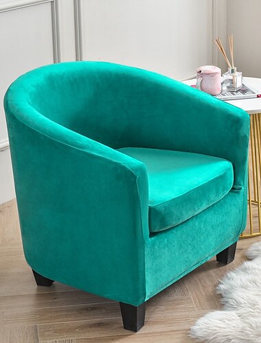  floeyel klubbstol fat stol slipcover badekar stoltrekk med seteputetrekk sklisikkert moebelbeskytter sofatrekk med elastisk bunn for hotellbar, salviegroenn