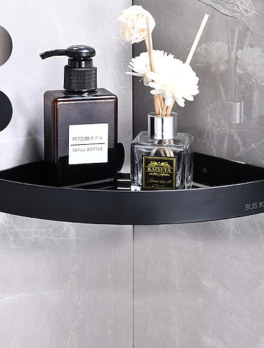  Etagere Douche Acier Inoxydable, Etagere de Douche d\'angle en Metal, Support de Rangement de Douche Triangulaire pour Serviettes, Support Mural Etageres d\'angle, pour Articles de Salle de Bains
