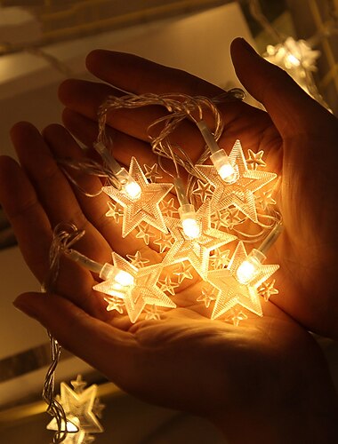  Julelys Fe Lys AA Batteridrevet LED Kugleformede Stjerner Vandtæt Udendørs/Indendørs Varm Belysning til Nytårs Dekoration