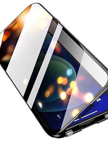  telefono Funda Para iPhone 17 Pro Max 17 Air 16 15 14 Pro Max Plus 13 12 11 Pro Max Mini adsorcion magnetica Protector de cuerpo completo Doble Cara Anti pio Color solido Vidrio Templado Metal