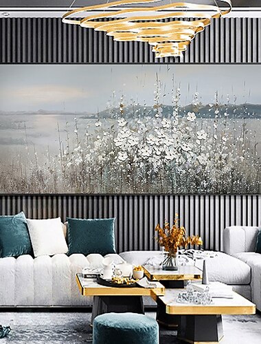  يدويا النفط الطلاء رسمت باليد جدار الفن الحديث مجردة نمط زهرة المشهد ديكور المنزل توالت قماش لا الإطار غير ممتد