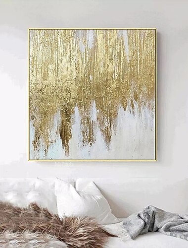  النفط الطلاء اليدوية رسمت باليد جدار الفن الحديث الذهب مجردة ديكور المنزل ديكور إطار ممتد جاهز للتعليق