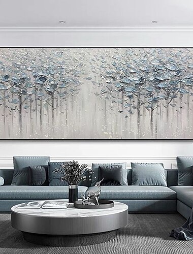 pintura a óleo pintada à mão arte na parede moderna textura abstrata faca flor decoração para casa decoração moldura esticada pronta para pendurar