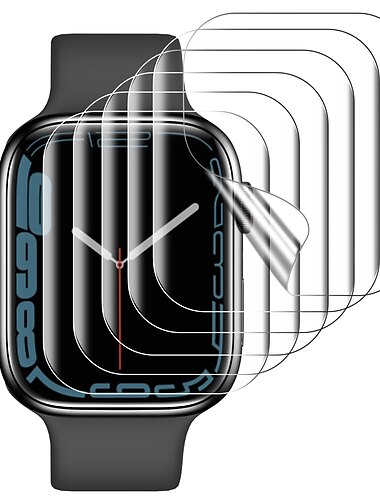 [6 balení] Hodinky Chránič obrazovky Kompatibilní s Apple Watch Series 8 7 41mm 45mm Series 6 5 4 SE 40mm 44mm Series 3 2 1 38mm 42mm Ochranné fólie Vysoké rozlišení TPU Příslušenství k hodinkám