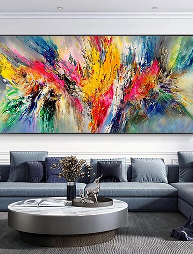  Mintura main peinture a l\'huile sur toile mur art decoration moderne abstrait colore image pour la decoration interieure roule sans cadre peinture non etiree