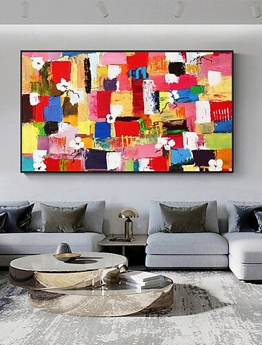  ruční olejomalba plátno nástěnná umělecká dekorace abstraktní umění malba barevná mozaika pro domácí výzdobu rolovaná bezrámová nenatažená malba