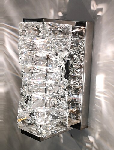  Lightinthebox Lampada da parete a LED per interni in cristallo, Lampada da parete in acciaio per soggiorno 220-240 V