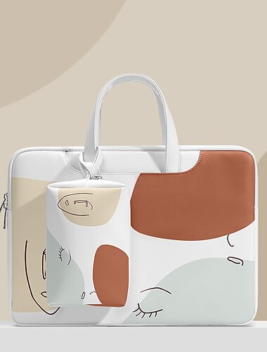 housses pour ordinateur portable 13,3" 14" 15,6" pouces, étanches aux chocs, adaptées pour macbook air pro, hp, dell, lenovo, asus, acer, ordinateur portable chromebook, cuir pu couleur mélangée,