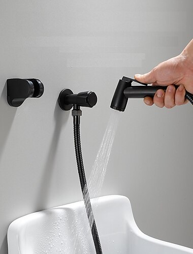  304 Stainless Steel ABS Hand-held Bidet Simple Black Shower Sprayer Wash Butt Hand Wash Black Toilet Companion Spray Gun