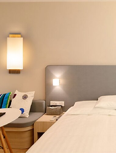  Lightinthebox مصابيح جدارية داخلية على الطراز الشمالي الحديث لغرفة المعيشة وغرفة النوم مصباح جداري LED خشبي 220-240 فولت 5 وات