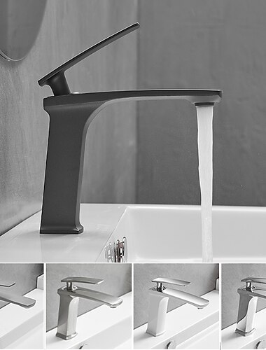  смеситель для раковины для ванной комнаты - классический / с водопадом матовый никель / с гальваническим покрытием / с окрашенной отделкой центральная часть с одной ручкой одно отверстие смесители