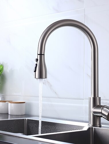 Kitchen Faucet - Single Handle One Hole Chrome / Nickel Brushed / Electroplated Pull-out / Pull-down / Standard Spout Centerset Modern Contemporary Kitchen Taps