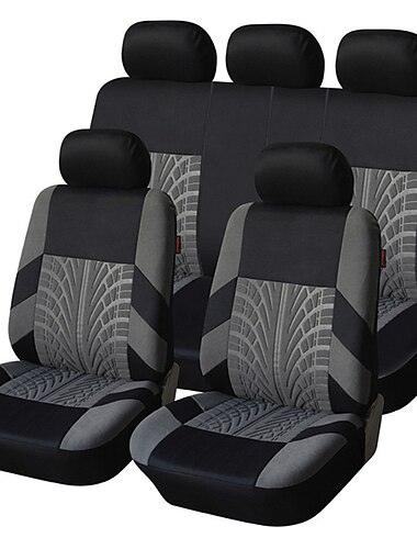 Funda de asiento de automóvil de 5 asientos completamente rodeada funda de tela StarFire 95% universal lavable transpirable multicolor
