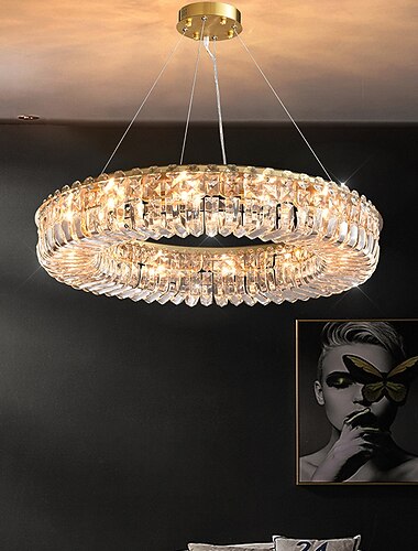  Lampadario 60 cm cristallo lampada a sospensione led metallo elettrolitico moderno 220-240v