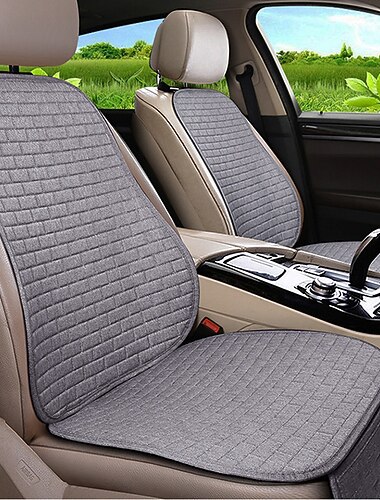 Housse de siège de voiture en lin de lin – Coussin de siège avant accessoire intérieur de voiture respirant pour voiture SUV
